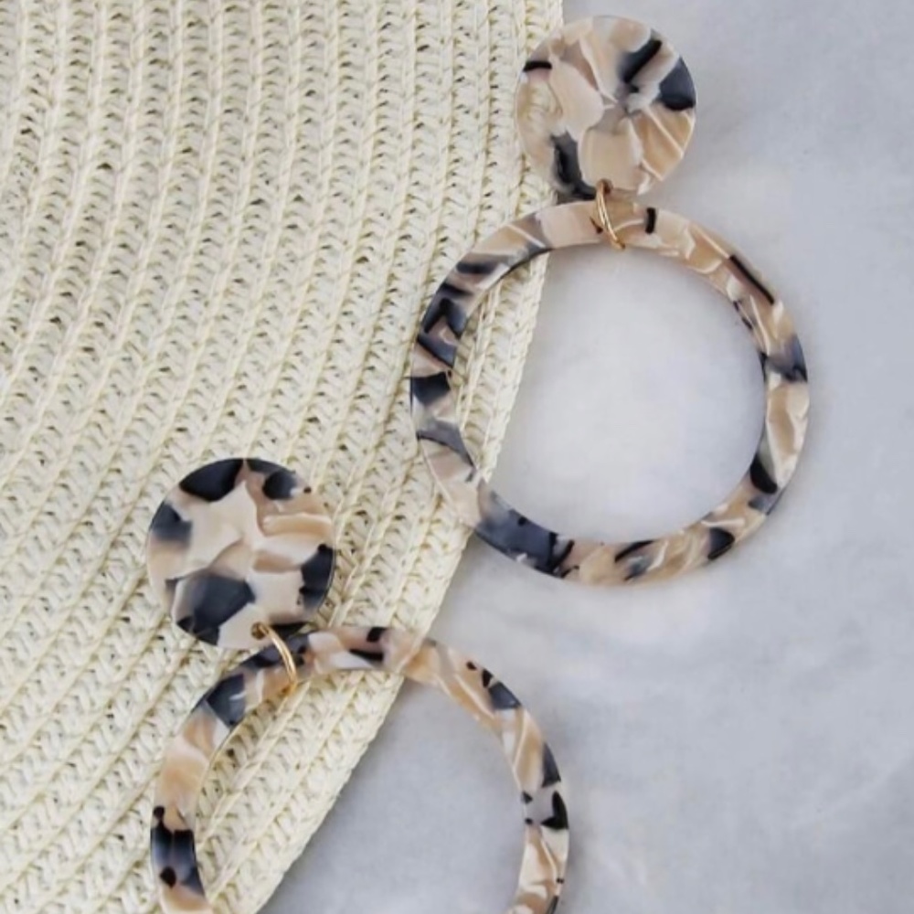 J.CREW Tortoiseshell Earrings Hoops NEW